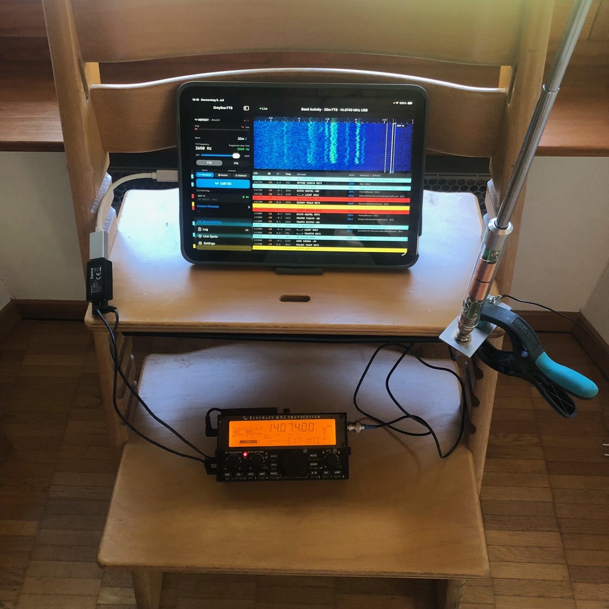HB9CEY operating Greyline FT8 with a KX2