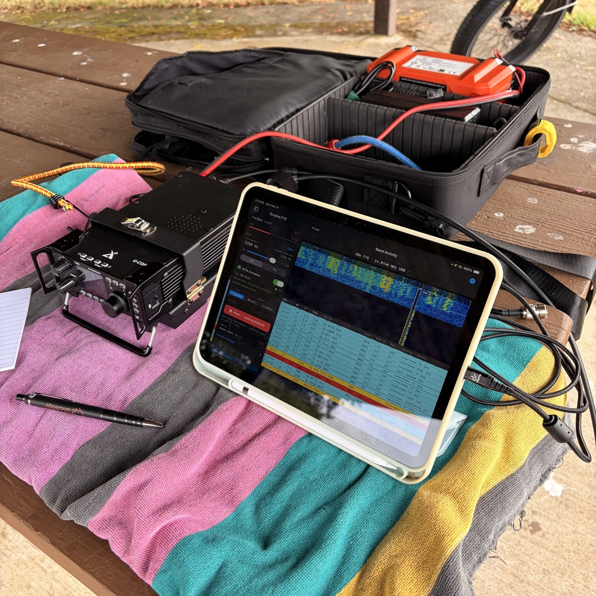 K7DFS operating Greyline FT8 during a POTA activation