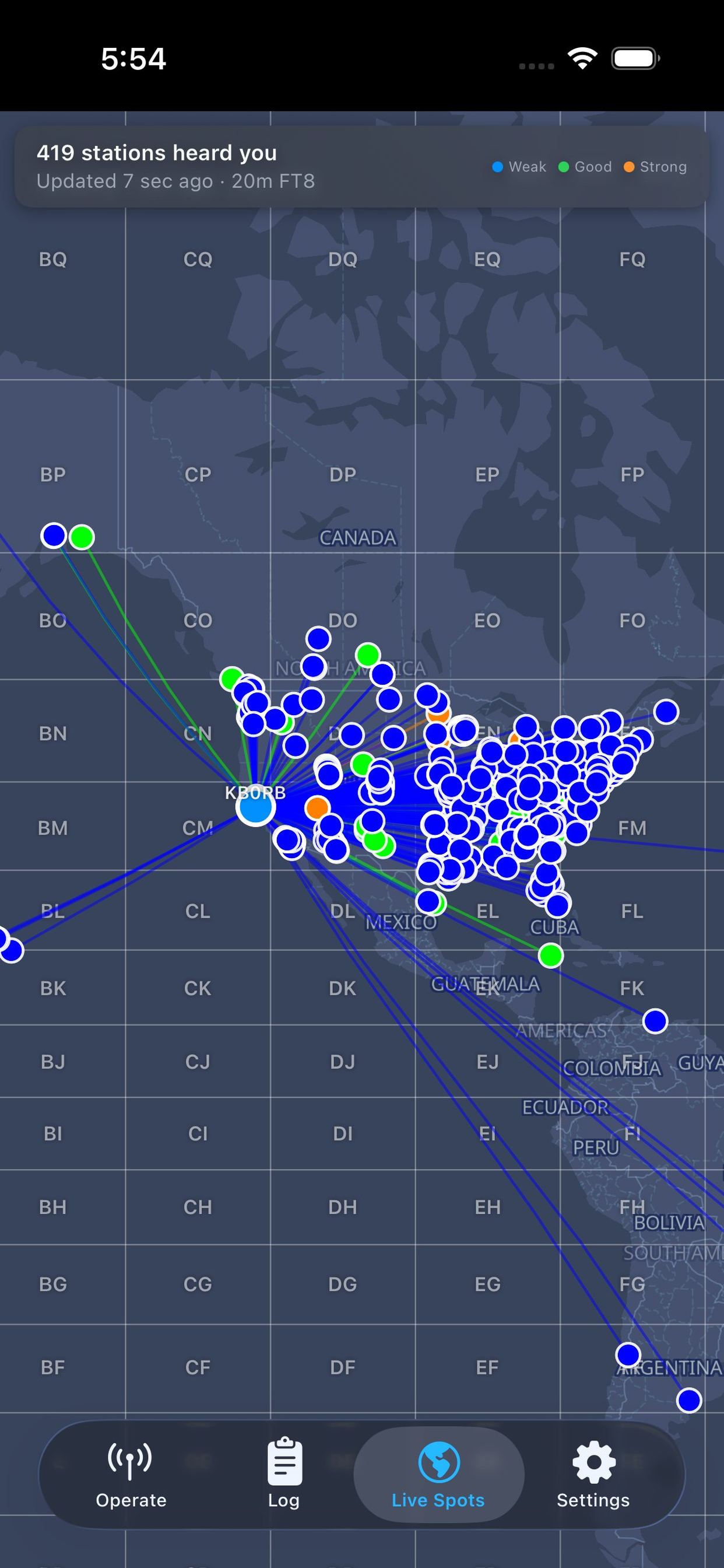 Live Spots Map